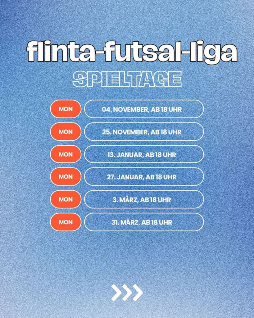 Futsal-FLINTA-Liga Spieltage